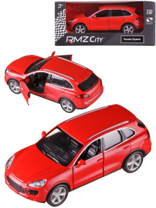 Машинка металлическая Uni-Fortune RMZ City серия 1:32 Porsche Cayenne Turbo, инерционная, красный матовый цвет, двери открываются
