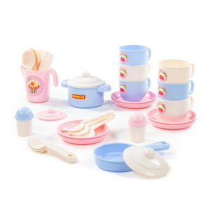 Набор детской посуды Хозяюшка на 6 персон (V5) (38 элементов) (в сеточке)