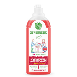 SYNERGETIC Гель для мытья посуды "Сочный гранат" антибактериальный, биоразлагаемый, 1л