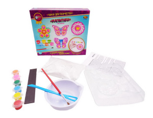 Набор для творчества ABtoys для создания магнитиков "Я дизайнер", серия "Цветы и бабочки"