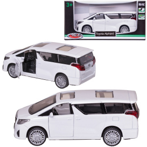 Машинка металлическая MSZ серия 1:43 Toyota Alphard, цвет белый, инерционный механизм, двери открываются