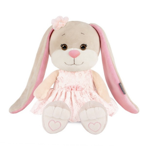 Мягкая игрушка Jack&Lin Зайка Лин в Кружевном Розовом Платье 25 см в Коробке