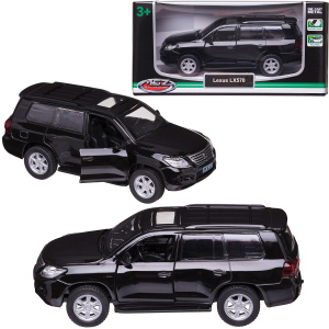 Машинка металлическая MSZ серия 1:43 Lexus LX570, цвет чёрный, инерционный механизм, двери открываются