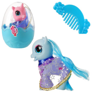 Пони Junfa голубая с расческой в яйце (с накидкой)