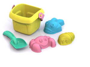 Набор для песка Шкода "Лето" №2 (ведро малое+совок малый+3 формочки) 27х22,5х8,5 см.