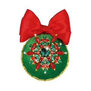 Шар новогодний "Снежинка" зеленая