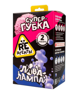 Набор для опытов Re-Агенты 2 в 1 Супер-губка и Лава-лампа