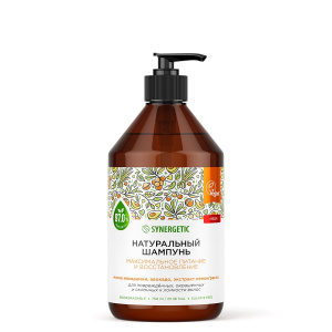 SYNERGETIC Натуральный шампунь "Максимальное питание и восстановление", бессульфатный, 750мл