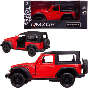 Машина металлическая RMZ City серия 1:32 Jeep Wrangler Rubicon 2021, закрытый верх, красный цвет, двери открываются