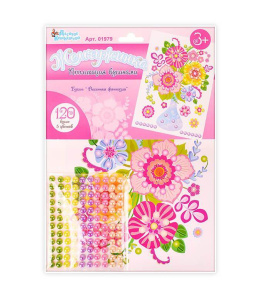 Набор для творчества. Аппликация бусинами Букет Весенняя фантазия (европодвес)