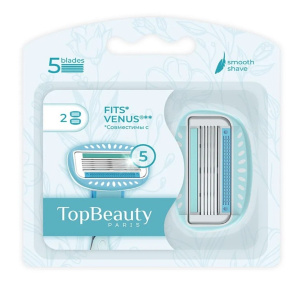 TopBeauty Paris Cменные кассеты женские 5 лезвий, 2 шт (Совместимы с Gillette Venus*)