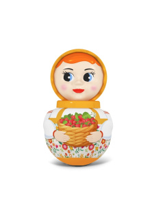 Неваляшка малая "Девочка" оранжевая в коробке