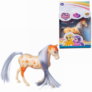 Фигурка Abtoys Лошадка светло-бежевая с оранжевыми пятнамиСИМВОЛ ГОДА 2026