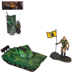 Игровой набор Abtoys Боевая сила Танк, фигурка солдата, аксессуары, в пакете