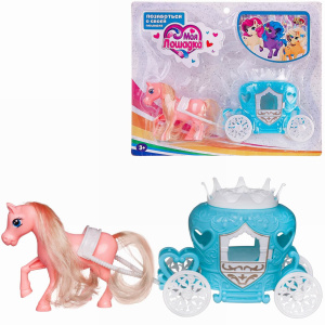Игровой набор ABtoys Моя лошадка Лошадка розовая и бирюзовая каретаСИМВОЛ ГОДА 2026