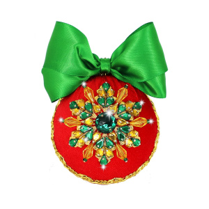 Шар новогодний "Снежинка" красная