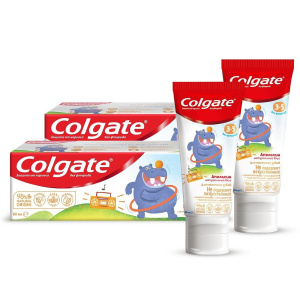 COLGATE Зубная паста Детская АПЕЛЬСИН без фтора 3-5лет 60мл 2шт