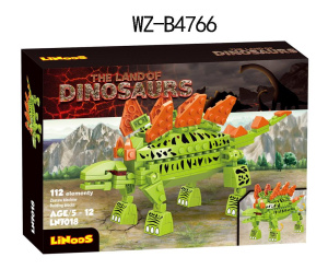 Конструктор Junfa Linoos Земля динозавров, стикозавр зеленый, 112 детали.