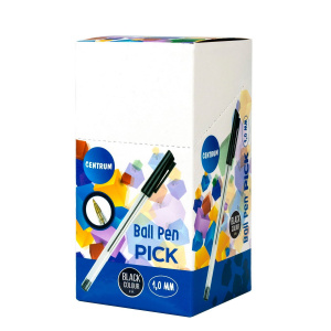CENTRUM Ручка шариковая PICK с колпачком 1.00мм черные чернила