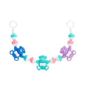 Погремушка-подвеска ПОЛЕСЬЕ Смешные обезьянки (54 см) синий/бирюз/сирен