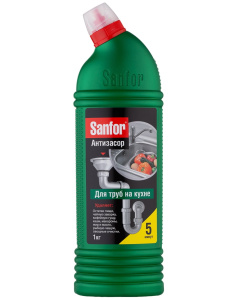 Средство Sanfor для очистки труб для труб (прочистка труб на кухне) 1000г