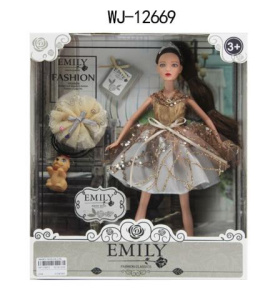 Кукла ABtoys Emily Вечерняя серия с собачкой и аксессуарами 30см