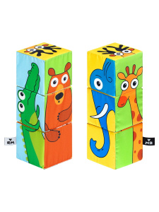 Кубики Дикие животные 3 кубика 8*8 см