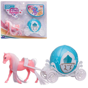 Игровой набор ABtoys Моя лошадка Карета бирюзово-белая с розовой лошадкойСИМВОЛ ГОДА 2026