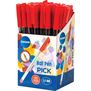 CENTRUM Ручка шариковая PICK с колпачком 1.00мм красные чернила