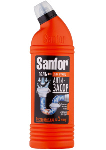 Средство Sanfor для очистки труб (прочистка труб на кухне) 750г