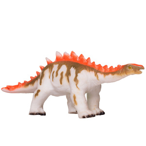 Фигурка Junfa динозавра большая (из мягкого материала) бело-оранжевая - Стегозавр