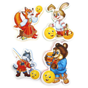 Пазл УМка "Колобок" 4 макси детали, мягкие на блистере