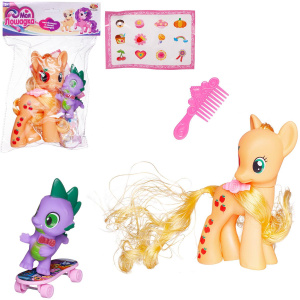 Игровой набор Abtoys Моя лошадка Пони желтая с сиреневым малышом дракончикомСИМВОЛ ГОДА 2026