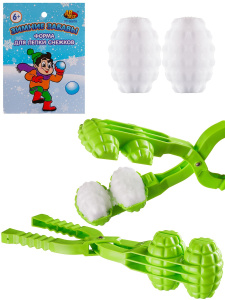 ABtoys Снежколеп Граната двойной (снежок 6х8,3см) 37см зеленый