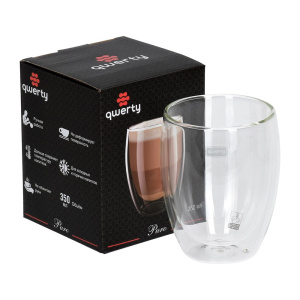 Бокал QWERTY стеклянный с двойными стенками Puro, 350 мл