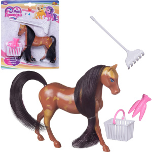 Фигурка Abtoys Лошадка в наборе с предметами ухода, 6 видов в коллекции, на блистереСИМВОЛ ГОДА 2026
