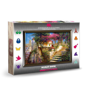 Пазл-картина Hobby Day Южный дворик 100 элементов, контурный, деревянный