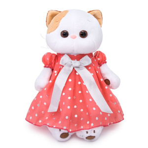 Мягкая игрушка BUDI BASA Кошка Ли-Ли в платье в горошек 27 см