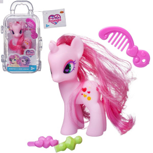 Игровой набор ABtoys Моя лошадка Пони розовая в чемоданчике с аксессуарамиСИМВОЛ ГОДА 2026