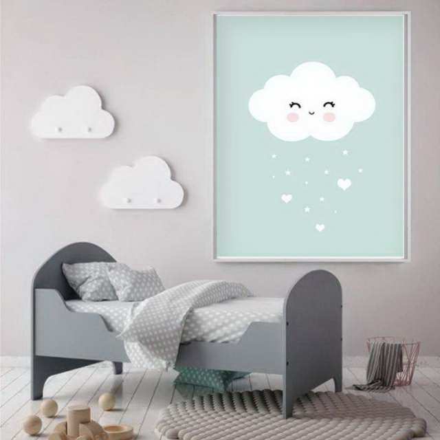 Интерьерный дизайнерский постер "Мечтательное облачко" (размер А4)