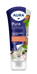 AURA Крем для рук Pure Cotton Ночной уход туба 75мл