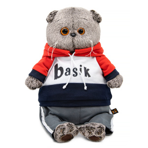 Кот Басик в костюме в стиле спорт-шик 22 см