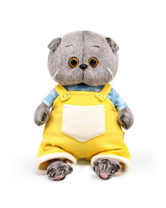 BUDI BASA Кот Басик BABY в комбинезоне на лямках 20см