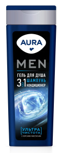AURA Men Гель для душа 3в1 Ультра Чистота флакон/флиптоп 380мл