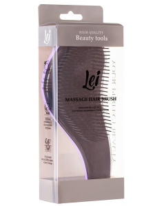 Lei Расческа массажная, тизер с ручкой, фиолетовая 067
