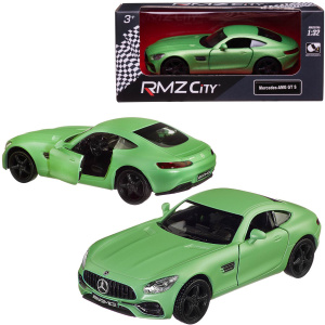 Машина металлическая RMZ City серия 1:32 Mercedes-Benz GT S AMG 2018, 2018 зеленый матовый цвет, двери открываются