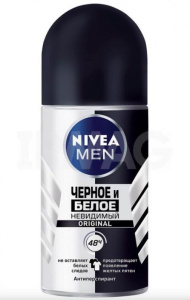 NIVEA MEN Дезодорант Невидимый для черного и белого ролик 50мл