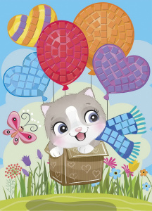 Набор для творчества Десятое королевство Аппликация Кот-путешественник 4 цвета 200 элементов