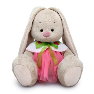 Мягкая игрушка BUDI BASA Зайка Ми в юбке и воротнике с клубничками (большой) 23 см