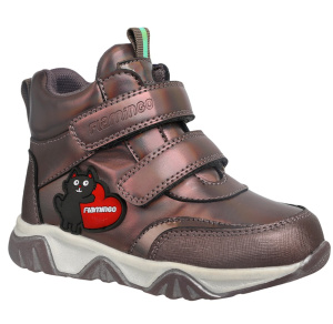 FLAMINGO Ботинки демисезонные для девочки, цвет бронзовый, подкладка байка, размер 23, длина стопы 14,5 см